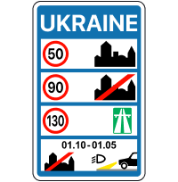 Покажчик загальних обмежень швидкості